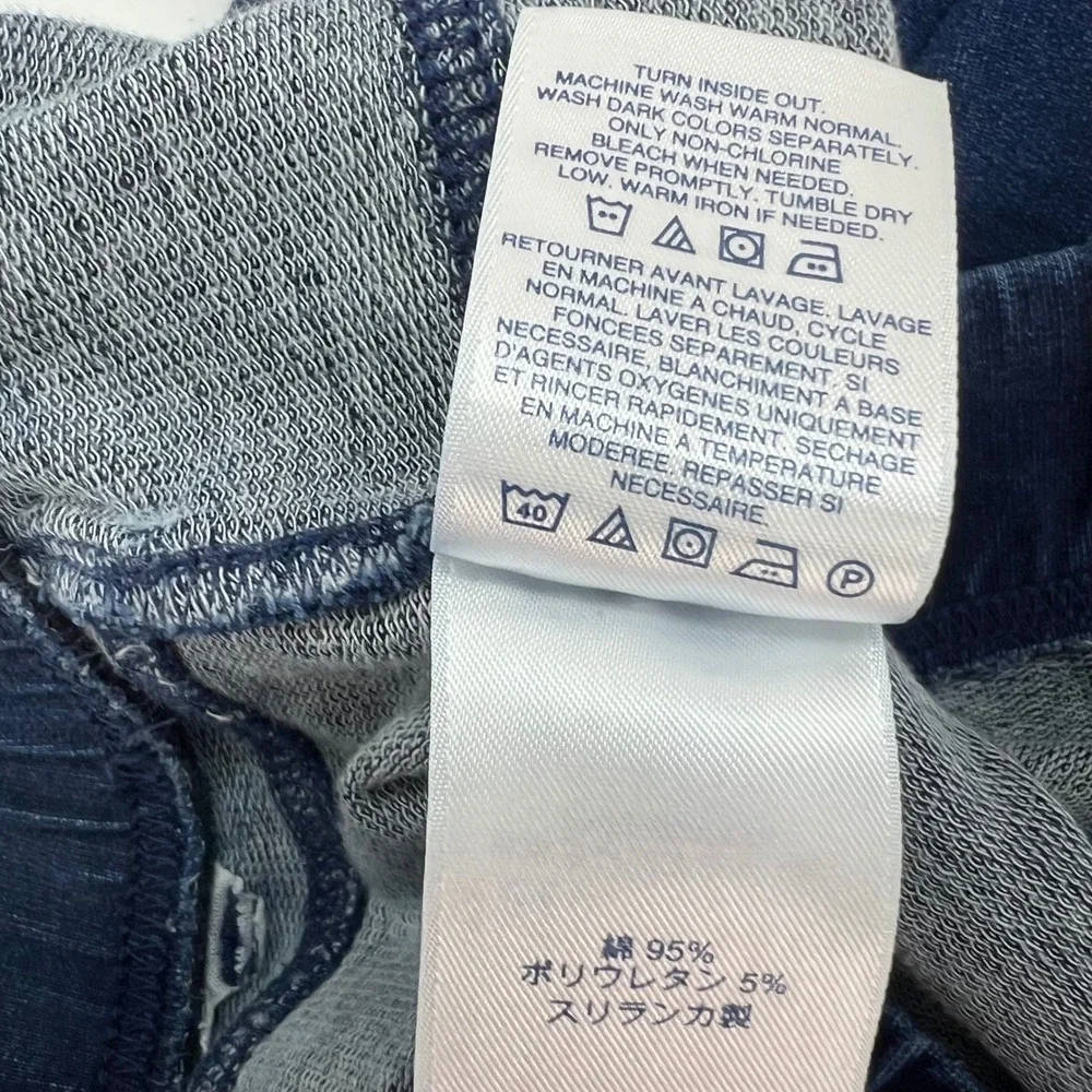 Lands End Starfish Slim Leg Pull On Jeans Dark Indigo Blue Stretch Womens Small